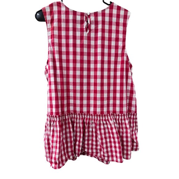 🌸3/$15🌸Red and White Checked Drop Waist Tank sz XXL - Picture 5 of 6